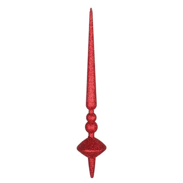 Vickerman Red Glitter Cupola Finial 2/Bag 18" - Holiday Ornaments Merchandise