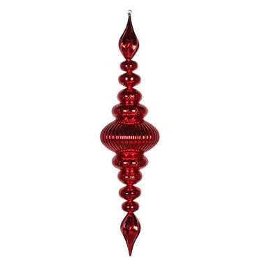 Vickerman Red Shiny Finial Ornament 41" - Merchandise
