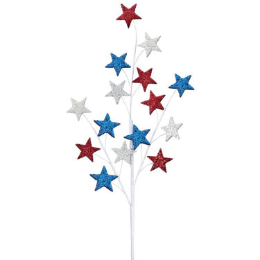 Regency Glitter Americana Star Spray 28" - Silk