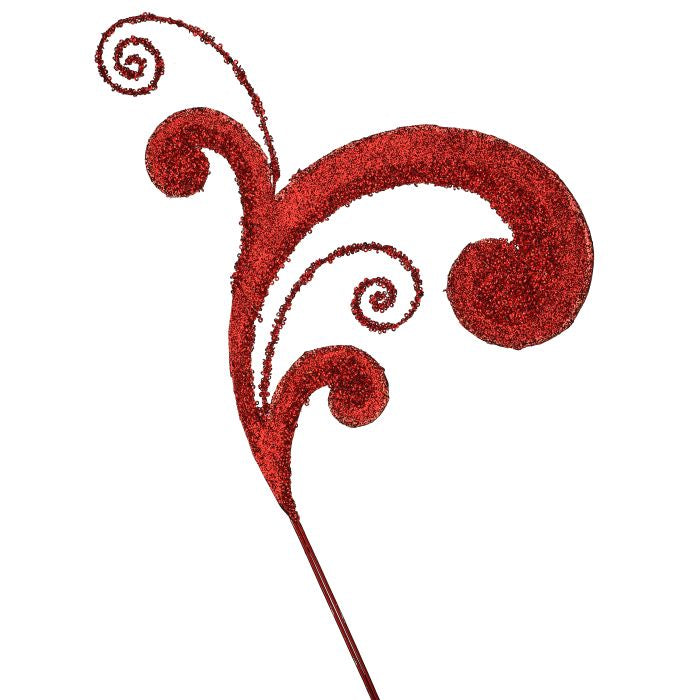 Metal Acanthus Scroll Glitter Spray 26"
