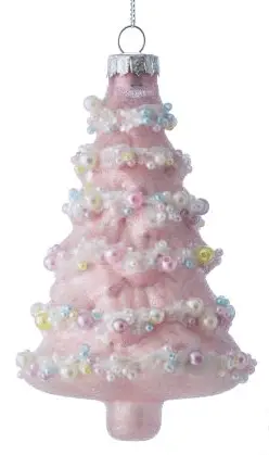 Regency Glass Frosting Tree Ornament (2 Asst) 5" - Holiday Ornaments Merchandise