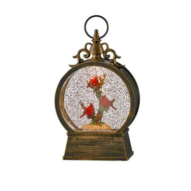 Cardinal Tree Snow Globe USB/LED/BO/Timer 9"