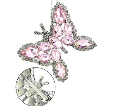 Regency Jewel Butterfly Pendant Ornament Pink-Silver 3" - Holiday Ornaments Merchandise