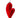 Red Modern Heart Finial 12"