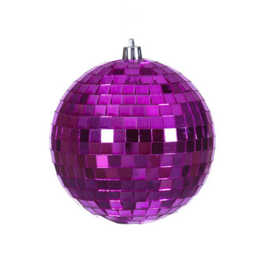 Vickerman Fuchsia Mirror Ball Ornament 4" (Bag of 6) - Holiday Ornaments Merchandise