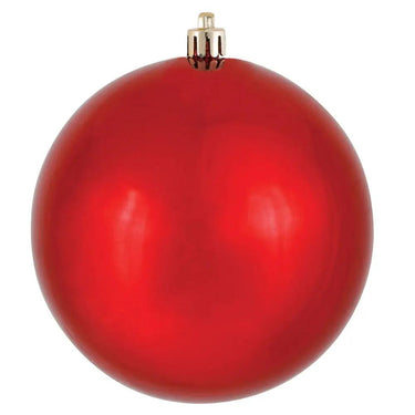 Vickerman UV Red Shiny Ball Drilled 6/Bag 4" - Holiday Ornaments Merchandise