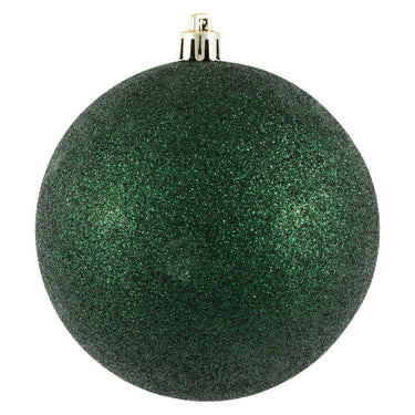 Vickerman Midnight Green Glitter Ball Ornament 4" (Bag of 6) - Holiday Ornaments Merchandise