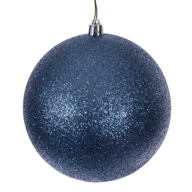 Vickerman Denim Blue Glitter Ball Ornament 6" (Bag of 4) - Holiday Ornaments Merchandise