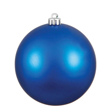 Vickerman UV Blue Matte Ball Ornament 4" (6/Bag) - Holiday Ornaments Merchandise