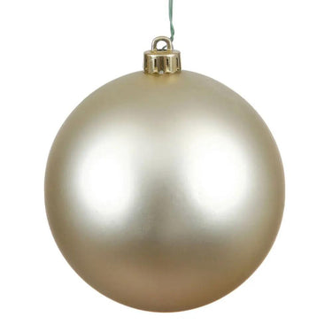 Vickerman UV Champagne Matte Ball Ornament 4" (Bag of 6) - Holiday Ornaments Merchandise