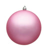 Vickerman UV Pink Matte Ball Ornament 4" (6/Bag) - Holiday Ornaments Merchandise