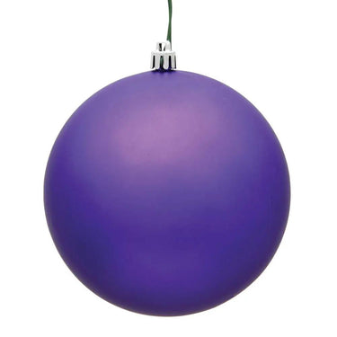 Vickerman UV Purple Matte Ball Ornament 4" (Bag of 6) - Holiday Ornaments Merchandise