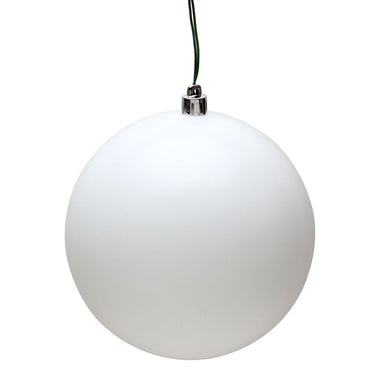 Vickerman UV White Matte Ball Ornament 4" (Bag of 6) - Holiday Ornaments Merchandise