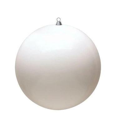 Vickerman UV White Shiny Ball Ornament 4" (Bag of 6) - Holiday Ornaments Merchandise
