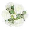 Select Rose & Hydrangea Mixed Candle Ring 3" Cream - Candle Holders Silk