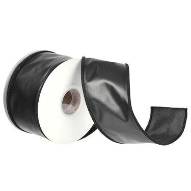 Vickerman Black Artificial Leather Ribbon 2.5" x 10 Yds - Ribbons & Trim Ribbon