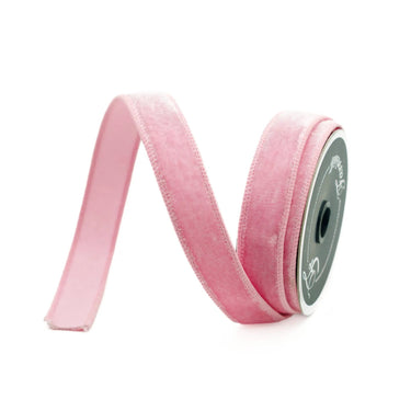Ribbon: baby pink velvet, 0.75in x 10yd, by Farrisilk