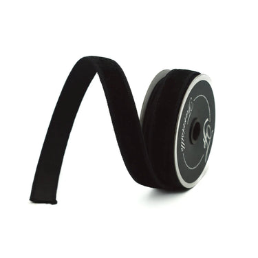 Ribbon Black Velvet 0.75 in x 10 yd on spool by Farrisilk