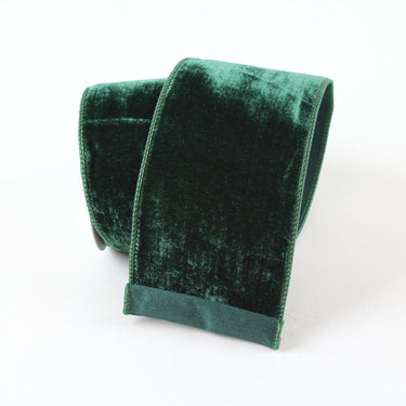 Dark Pine Velvet Ribbon by Farrisilk, 4 in x 10 yd roll
