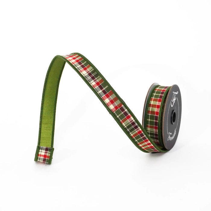 Multi Green Plaid Christmas Plaid Ribbon 1" x 10yd