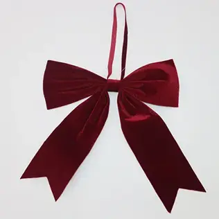 Burgundy Velvet Bow Ornament