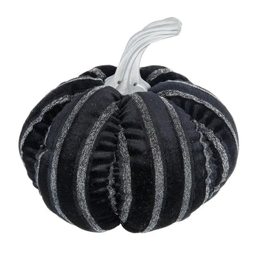 A&B Fabric Black Striped Pumpkin 7" x 7" - Uncategorized Merchandise