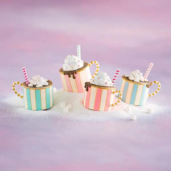 Resin Hot Chocolate Ornament 4.5" (4 Asst)