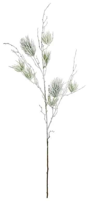 Silk flocked pine branches x3, green/white, 17in, Select