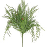 Wisper Cedar Bush with Tiny Pine Cone, Select silk plant, green, 23 inches