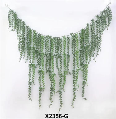 Select Silk Cluster Weeping Garland, green, 6 ft length