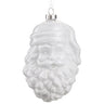 Glass Santa ornament, antique cream finish, 5-inch size.