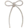 Bow ornament, silver rhinestone, Allstate merchandise, 3.5W x 5L