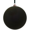 Green Flocked Ball Ornament, 8-inch, copper cap and green ribbon