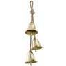 Bell ornament set (x3), antique gold finish, rope-hung Allstate merchandise