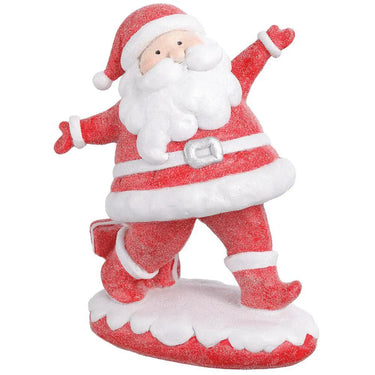 Red-White Glittered Santa figurine, 5.5-inch tall, holiday merchandise