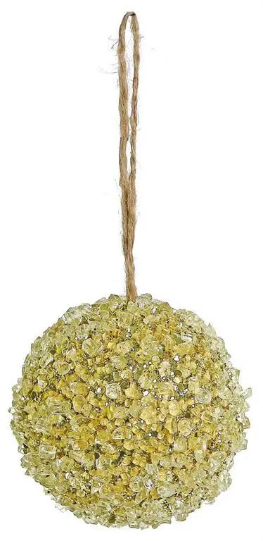 Select Gold Ice/Glitter Ball Ornament 4" - Silk