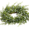 Plastic juniper berry candle ring, 3 inch, Allstate, green with frosted blue berries