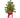 Spruce tree in cement pot with red bow, silk, 12-inch
