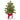 Spruce tree in cement pot with red bow, silk, 12-inch