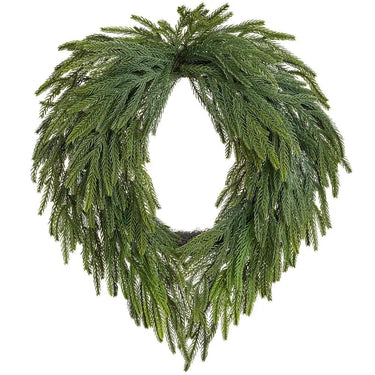Silk oval willow pine wreath, green, 24-inch, Allstate