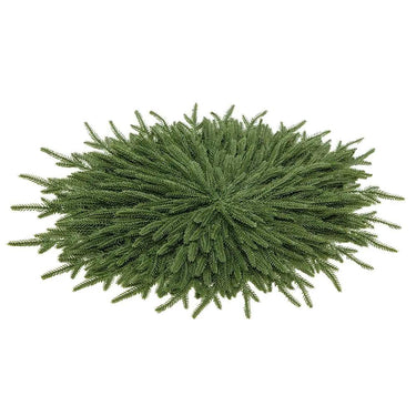 Willow Pine silk oval placemat, green, 26 inches for table setting