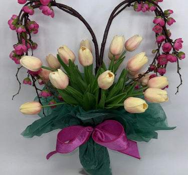 Bloom Designs A Heart Made of Spring Hand Held Bouquet - Artificial Flowering Plants Flower Arrangement