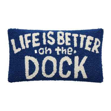 Peking Handicraft Life Is Better On The Dock Hook Pillow 9" x 16" - Throw Pillows Merchandise