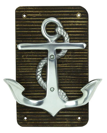 Anchor Wall Hook on Board 10"H x 8"W - Evergreen Home and Floral