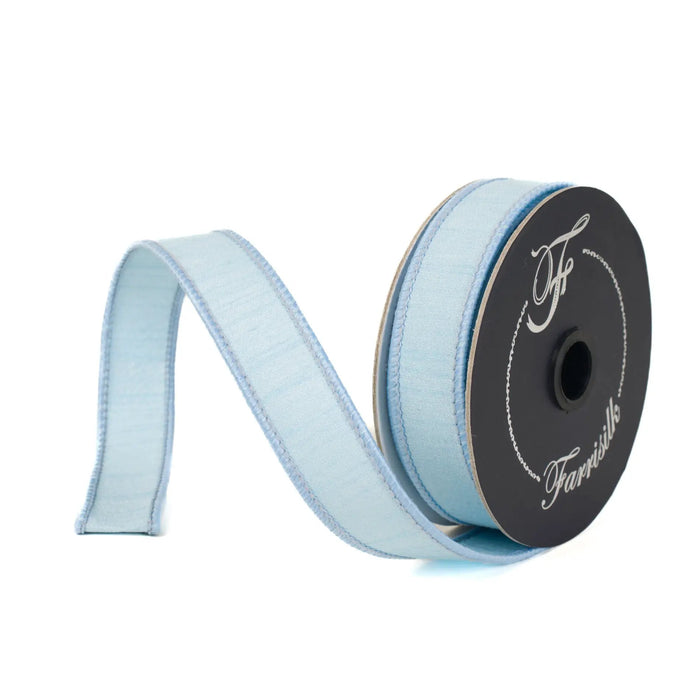 Baby Blue Dupion Wired Ribbon 1" X 10Yd