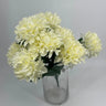 Fortune Ball Mum Bush Cream - Artificial Flowering Plants Silk