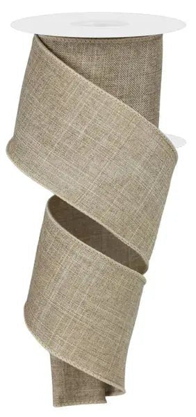 Beige Royal Burlap Ribbon 2.5" X 10Yd - Evergreen Home and Floral