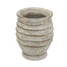 A&B Beige Sand-Cement Ridged Vase 7" x 9" - Vases Merchandise