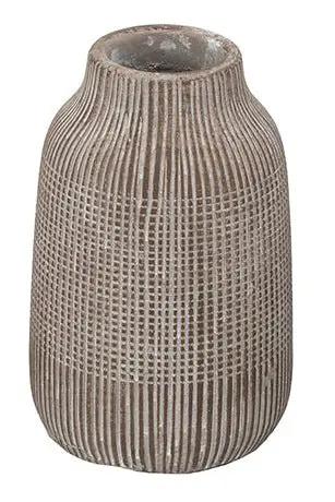 A&B Beige Sand-Cement Vase (3 Asst) 6"H - Vases Merchandise