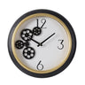 A&B Black And White Gear Clock 15.5"D - Wall Clocks Merchandise